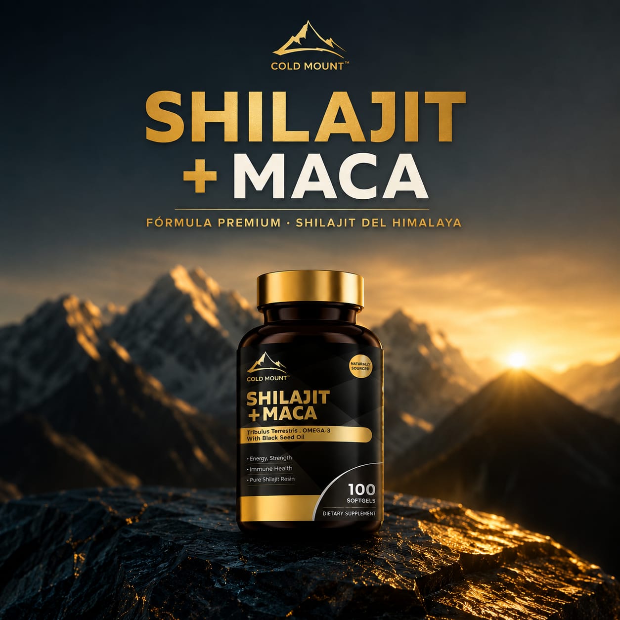 Suplemento Shilajit + Maca 100 capsulas